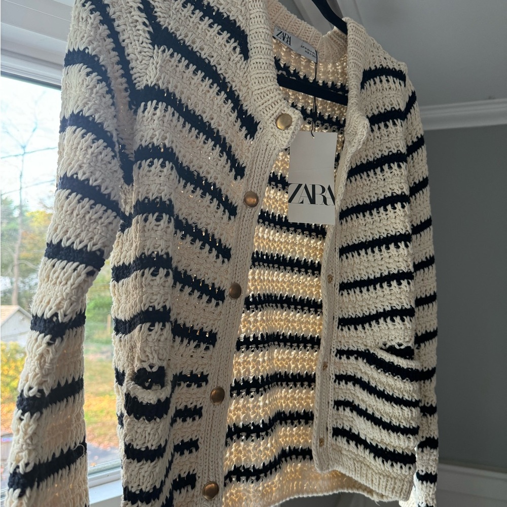 NWT Zara knit striped cardigan